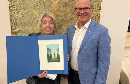 Helga Happ und Präsident Erfried Bäck